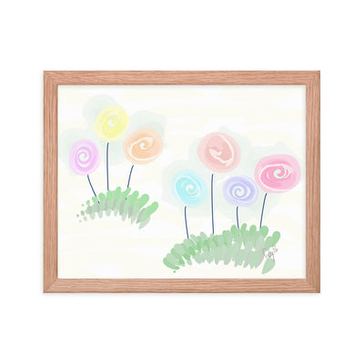 Women’s day flowers framed poster