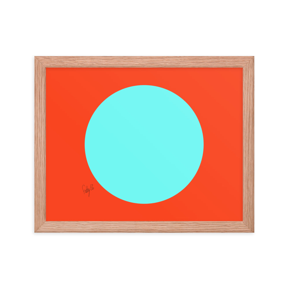 Circling around orange framed poster