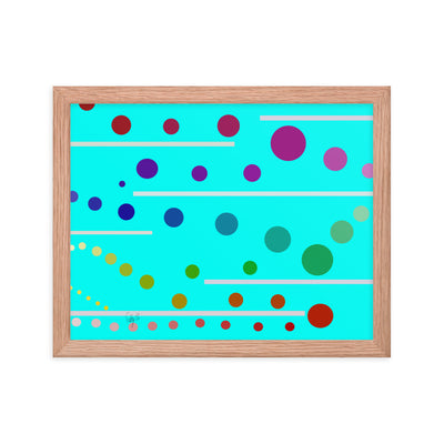 Follow along cyan blue framed poster