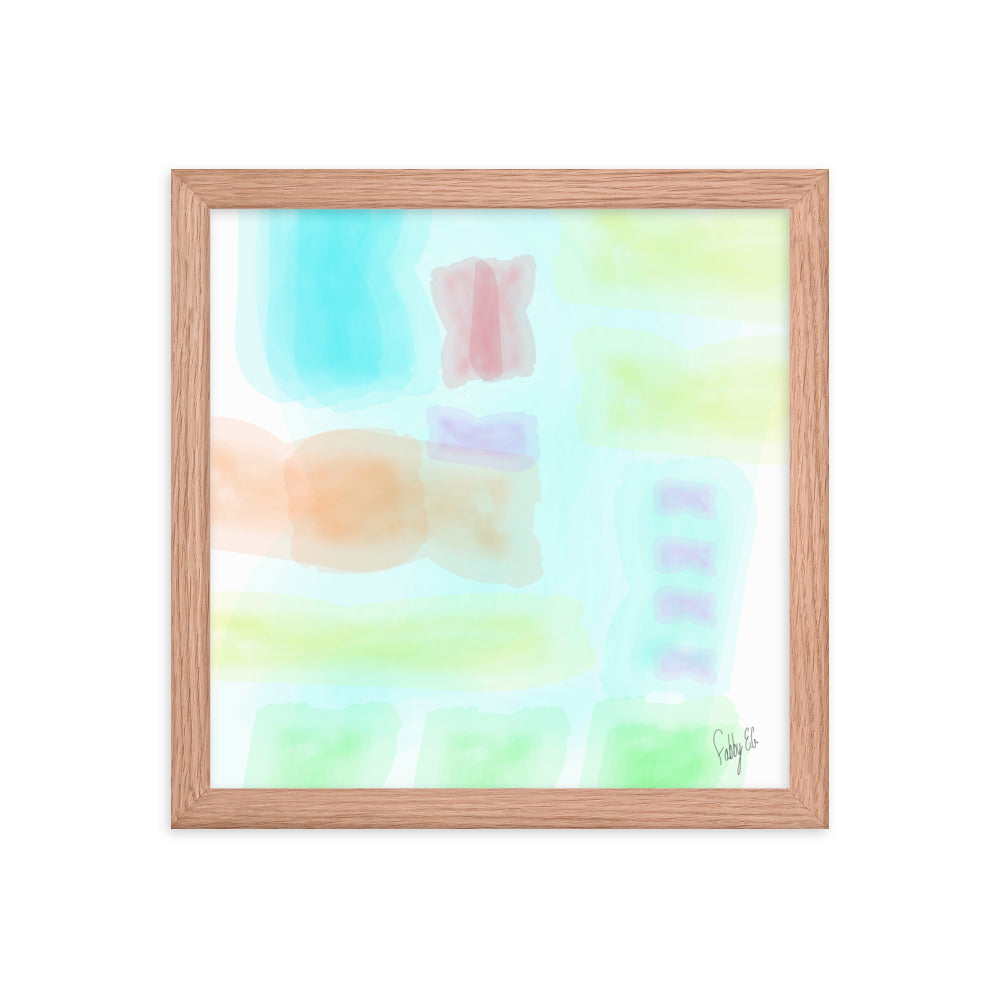 Watercolor abstract framed poster