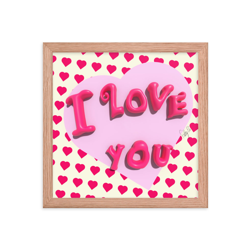 I love you heart framed poster