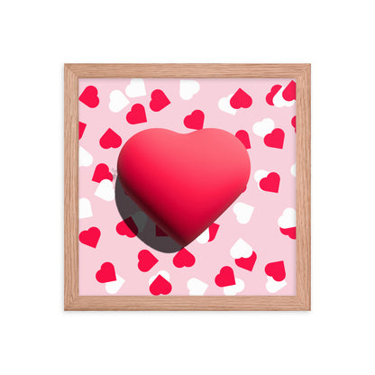 Valentines heart for love framed poster