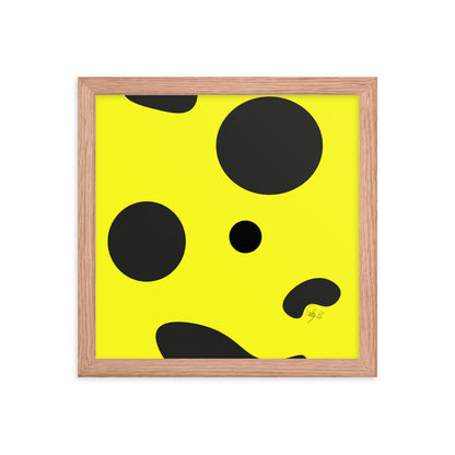 Dots yellow framed poster