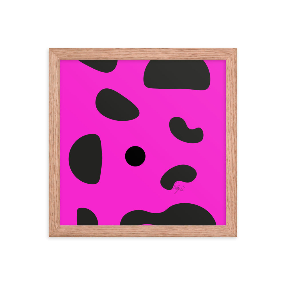 Dots pink framed poster