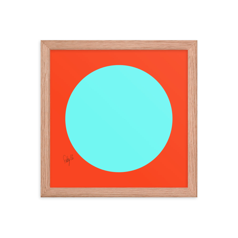Circling around orange framed poster