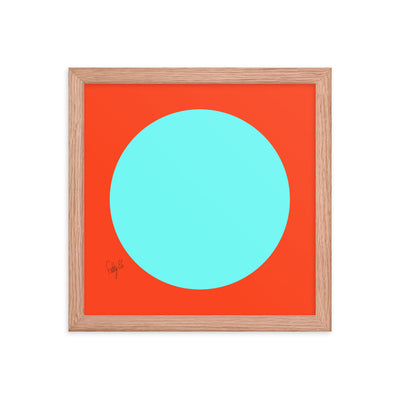 Circling around orange framed poster