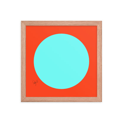 Circling around orange framed poster