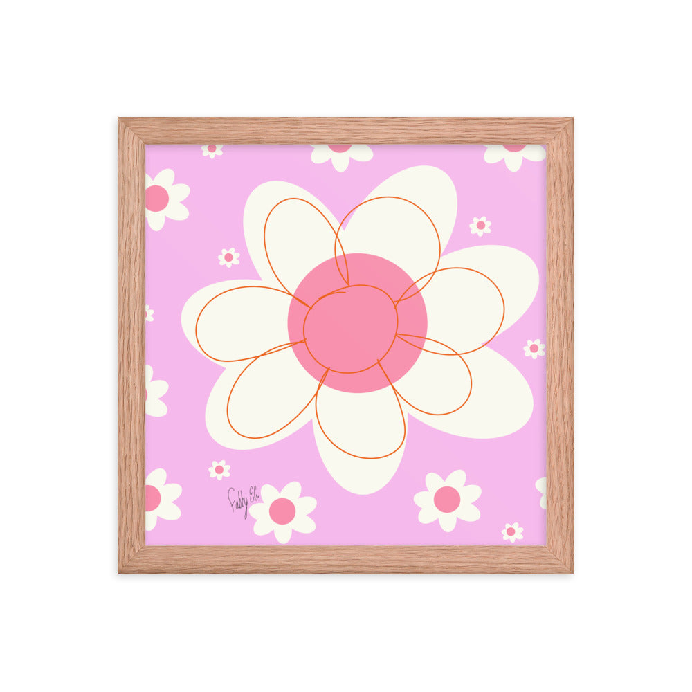 Yellow flower framed poster