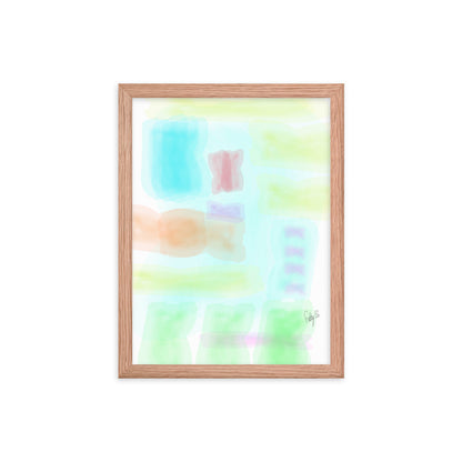 Watercolor abstract framed poster