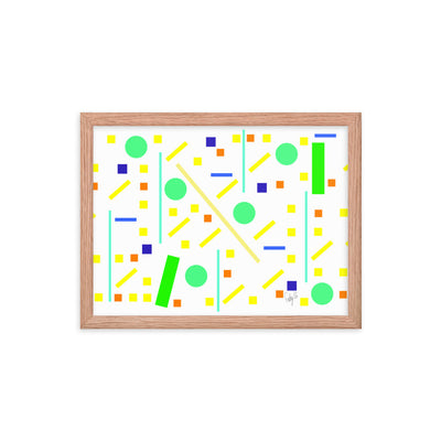 Squares and petite rectangles (white) framed poster