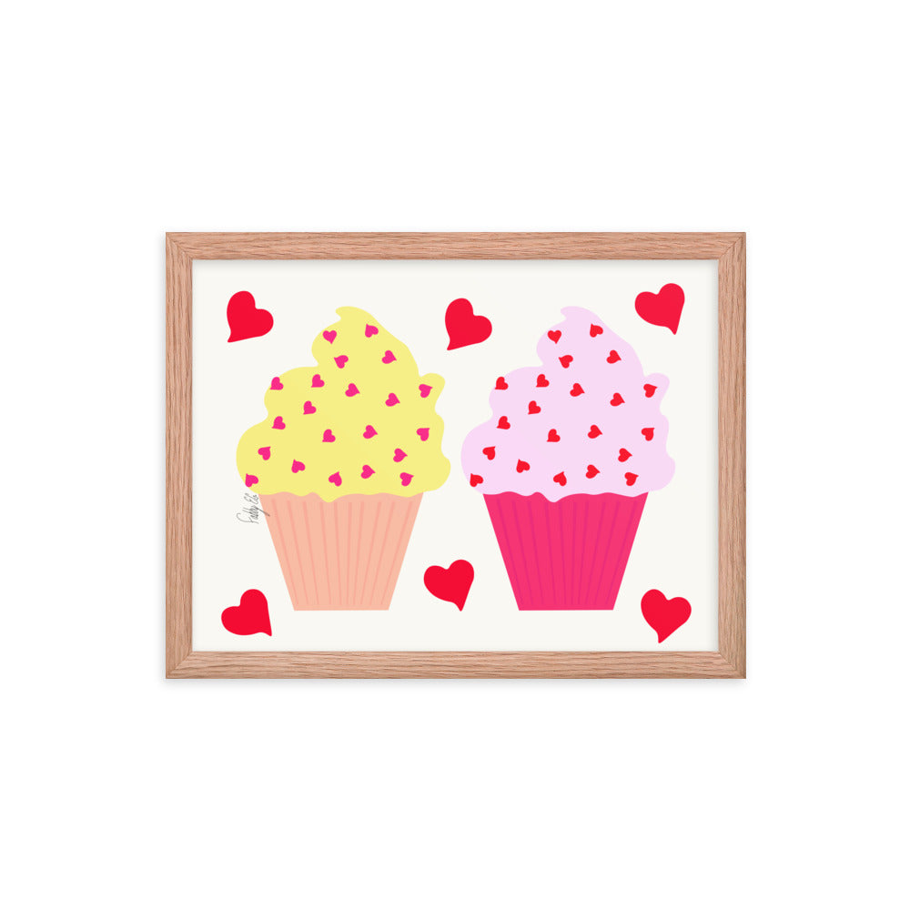 In memory of love cupcakes framed poster