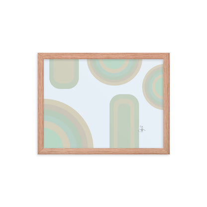 Neutral patterns blue framed poster