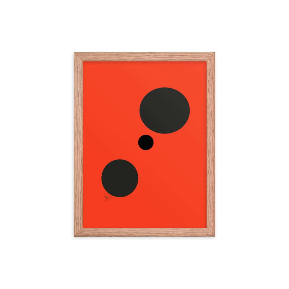 Dots orange framed poster