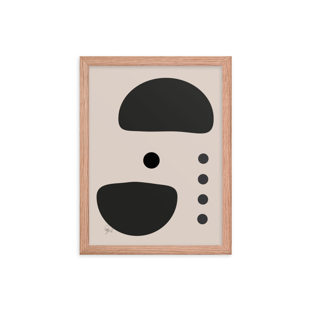 Dots taking sides Light pale framed poster