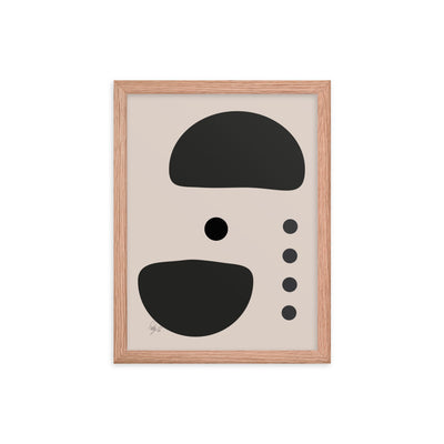 Dots taking sides Light pale framed poster