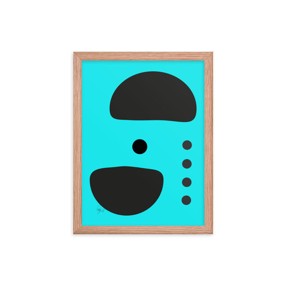 Dots taking sides blue framed poster