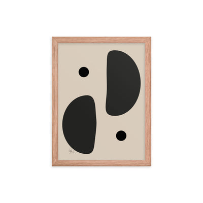 Mirror effect dots pale framed poster