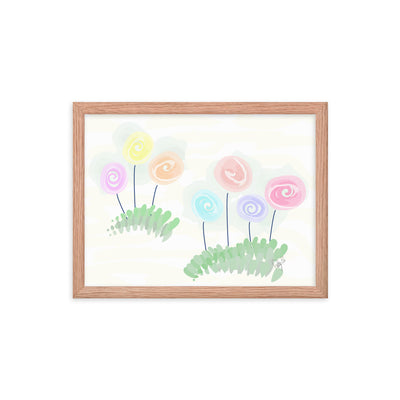 Women’s day flowers framed poster