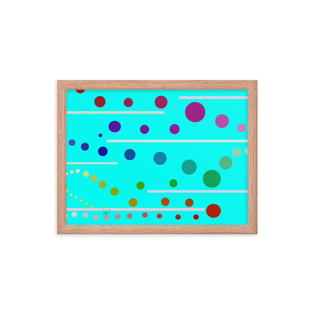 Follow along cyan blue framed poster