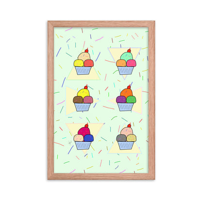 Ice cream time framed poster