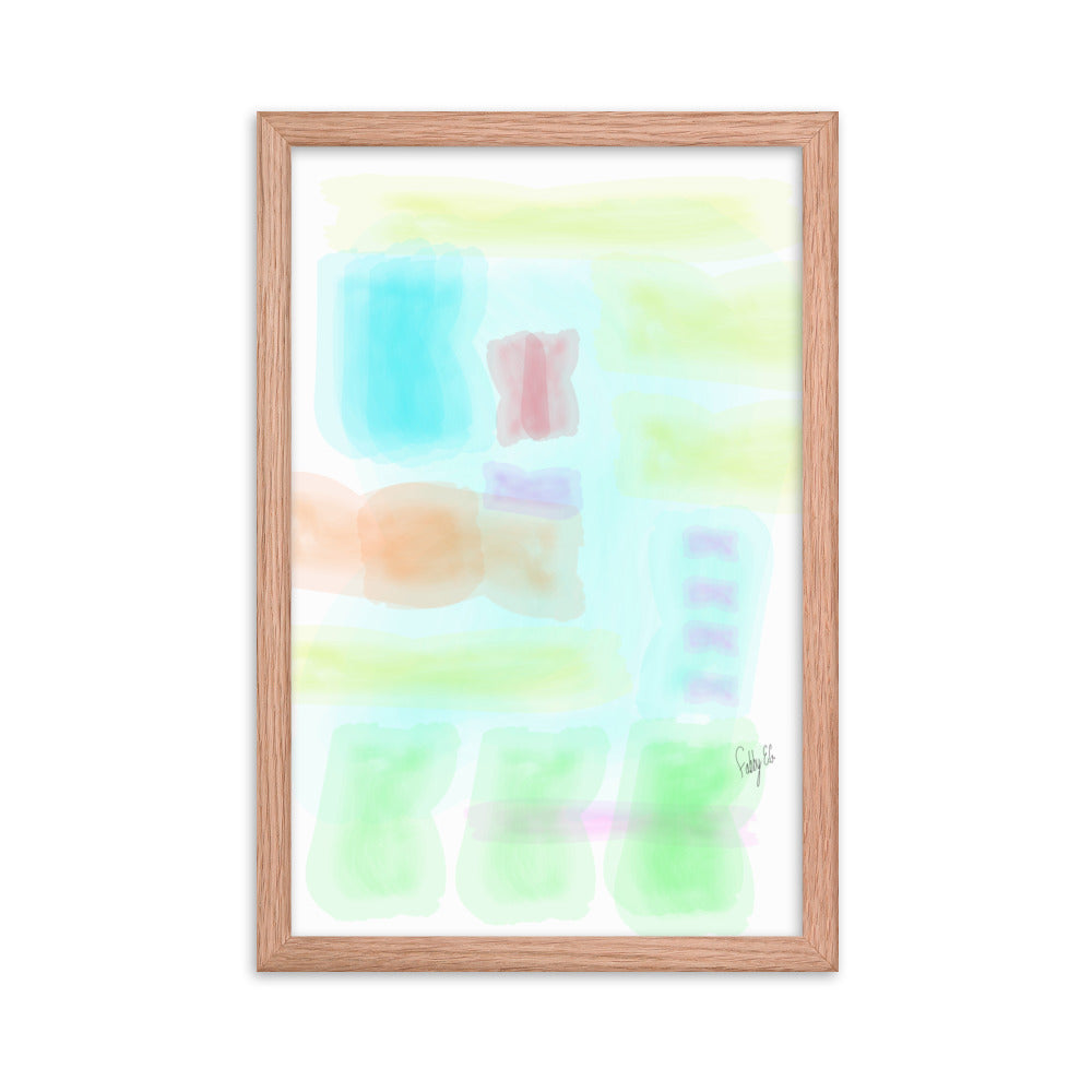 Watercolor abstract framed poster