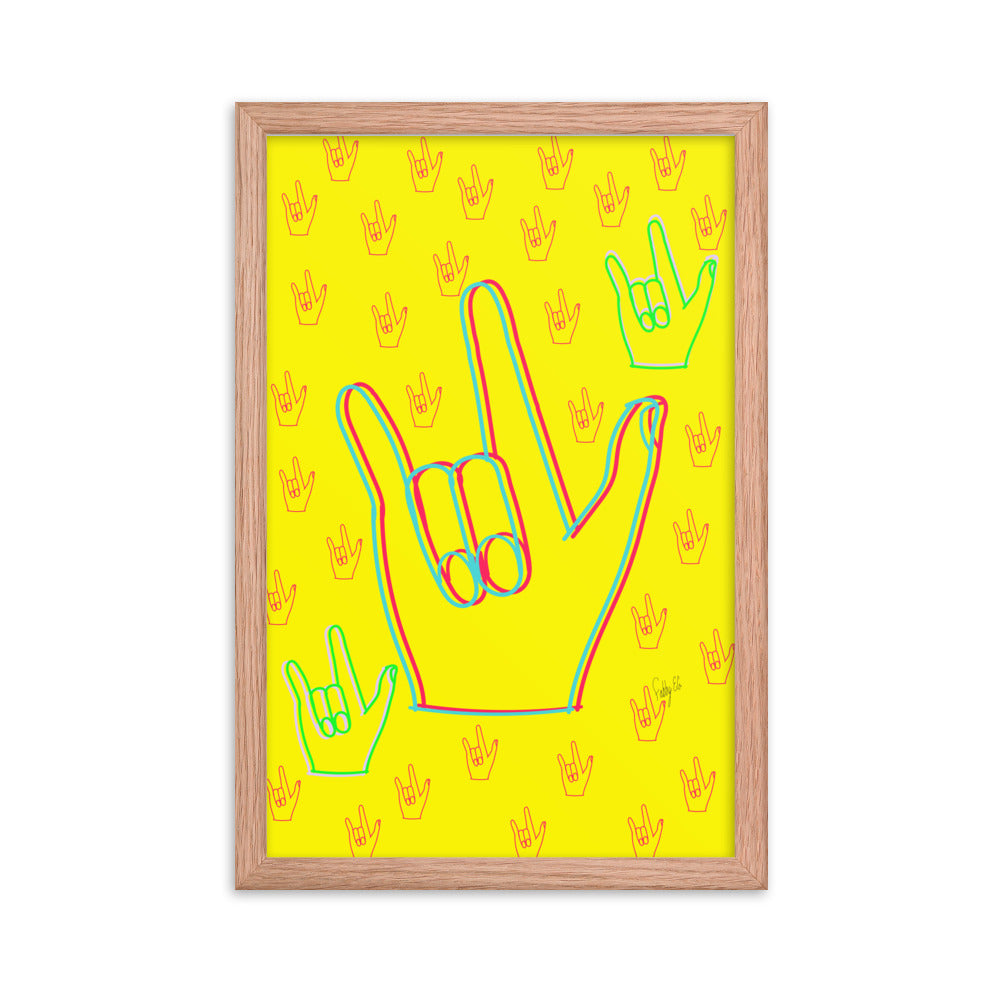 I love you sign language framed poster