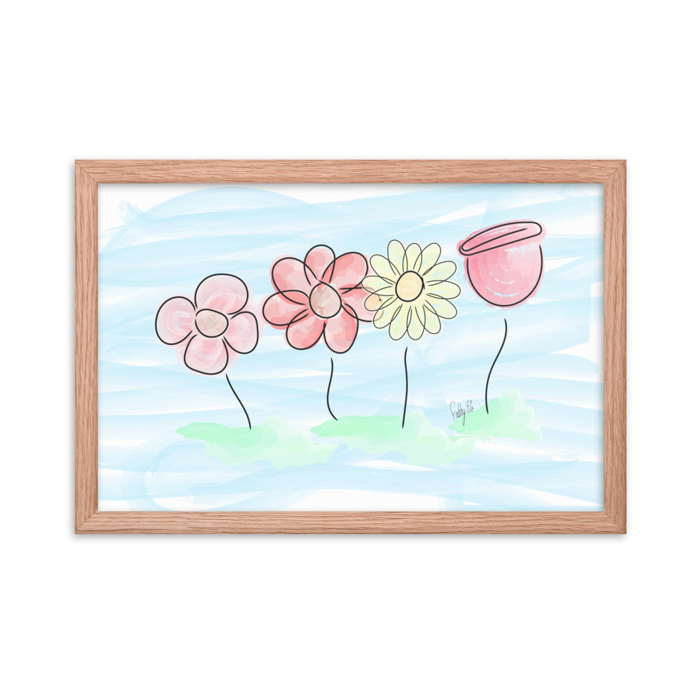 Buying myself four flowers framed poster