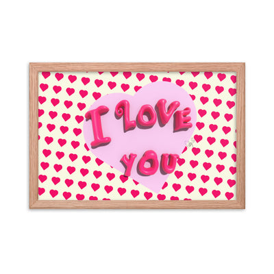 I love you heart framed poster
