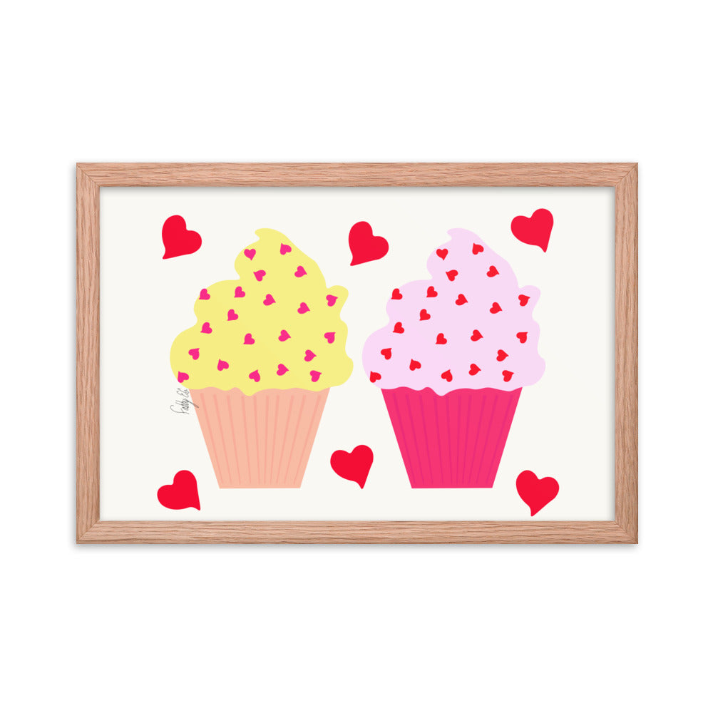 In memory of love cupcakes framed poster