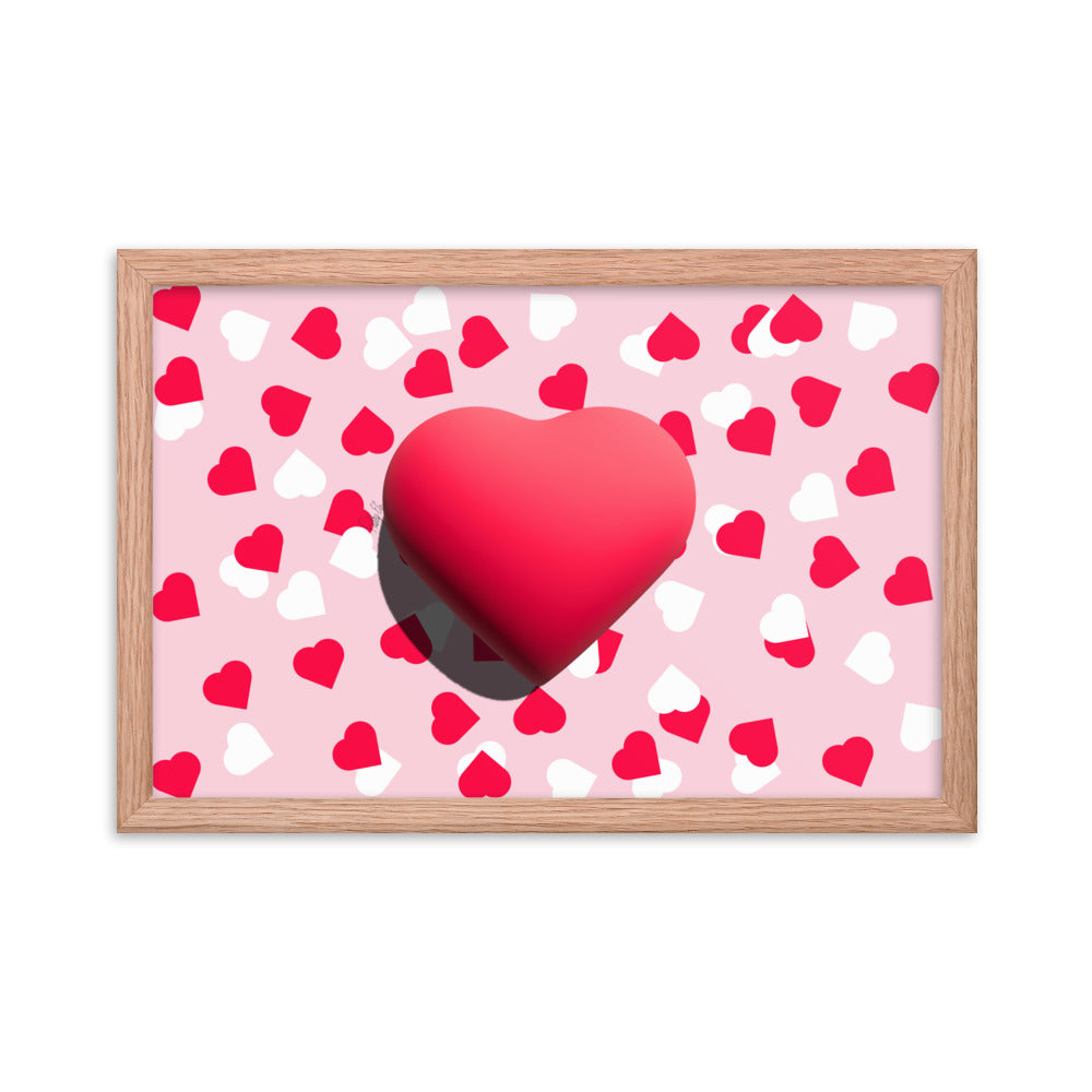 Valentines heart for love framed poster