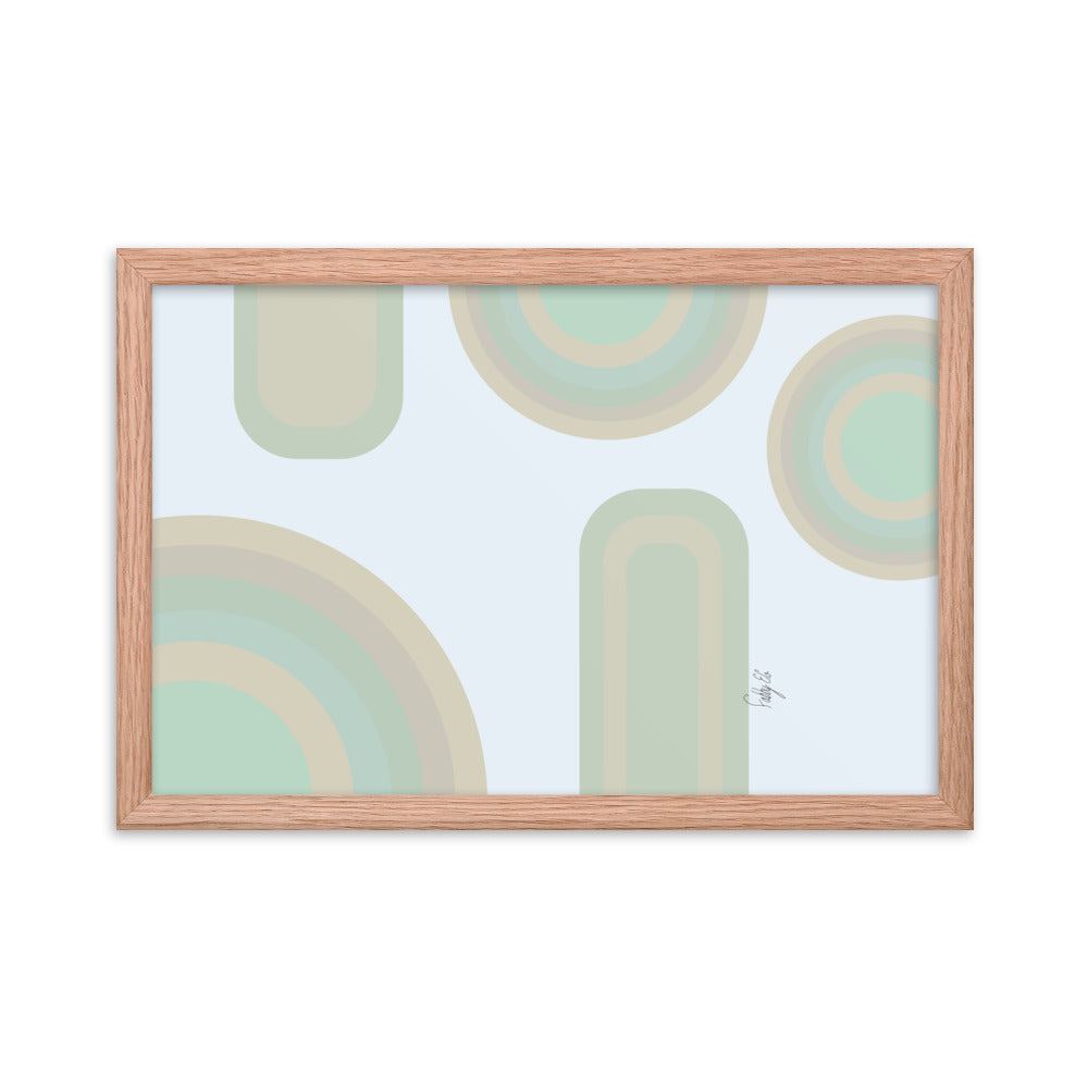 Neutral patterns blue framed poster