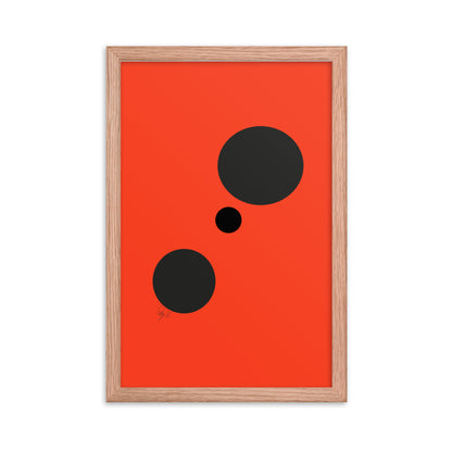 Dots orange framed poster