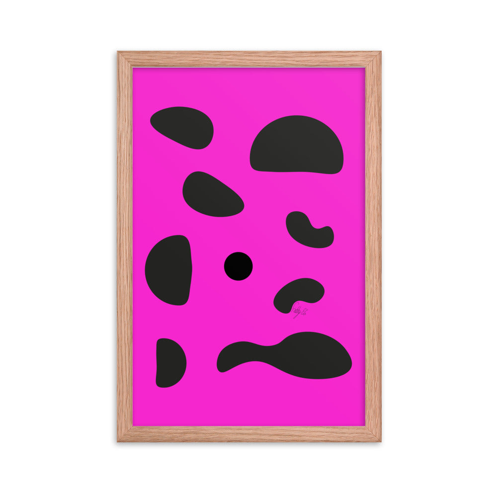 Dots pink framed poster