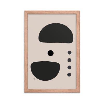 Dots taking sides Light pale framed poster
