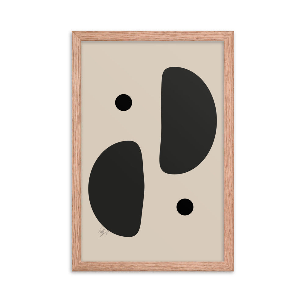 Mirror effect dots pale framed poster