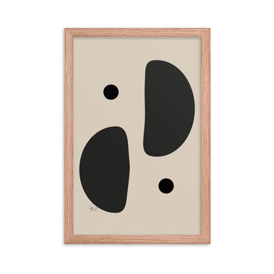 Mirror effect dots pale framed poster