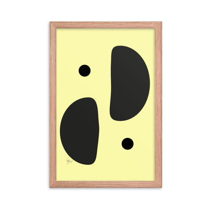 Mirror effect dots yellow warmth framed poster