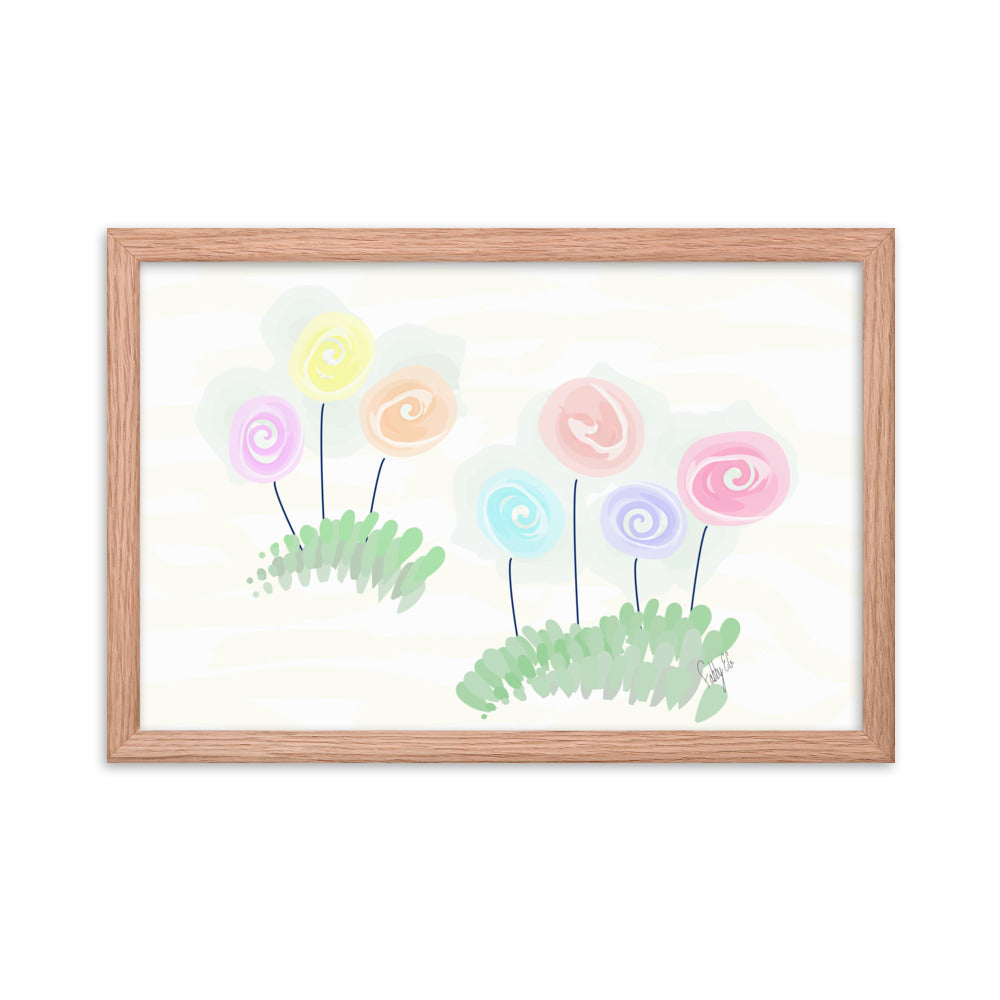 Women’s day flowers framed poster