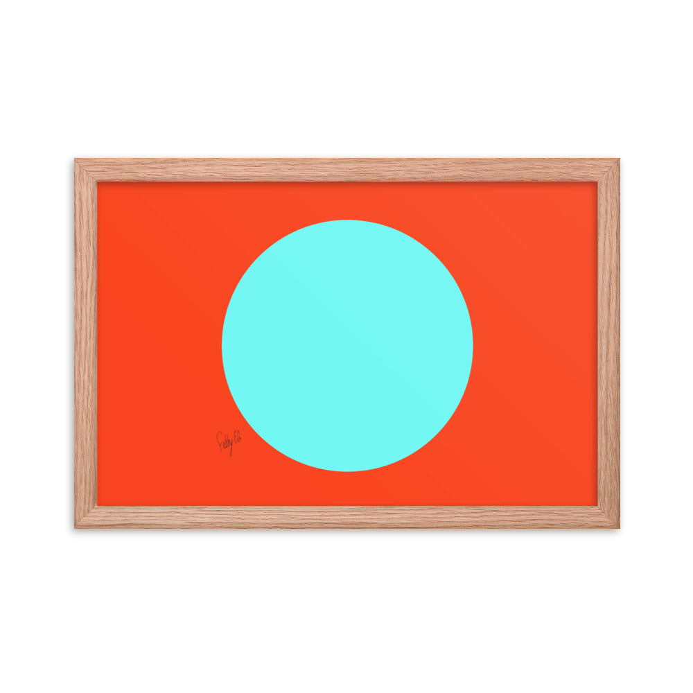 Circling around orange framed poster