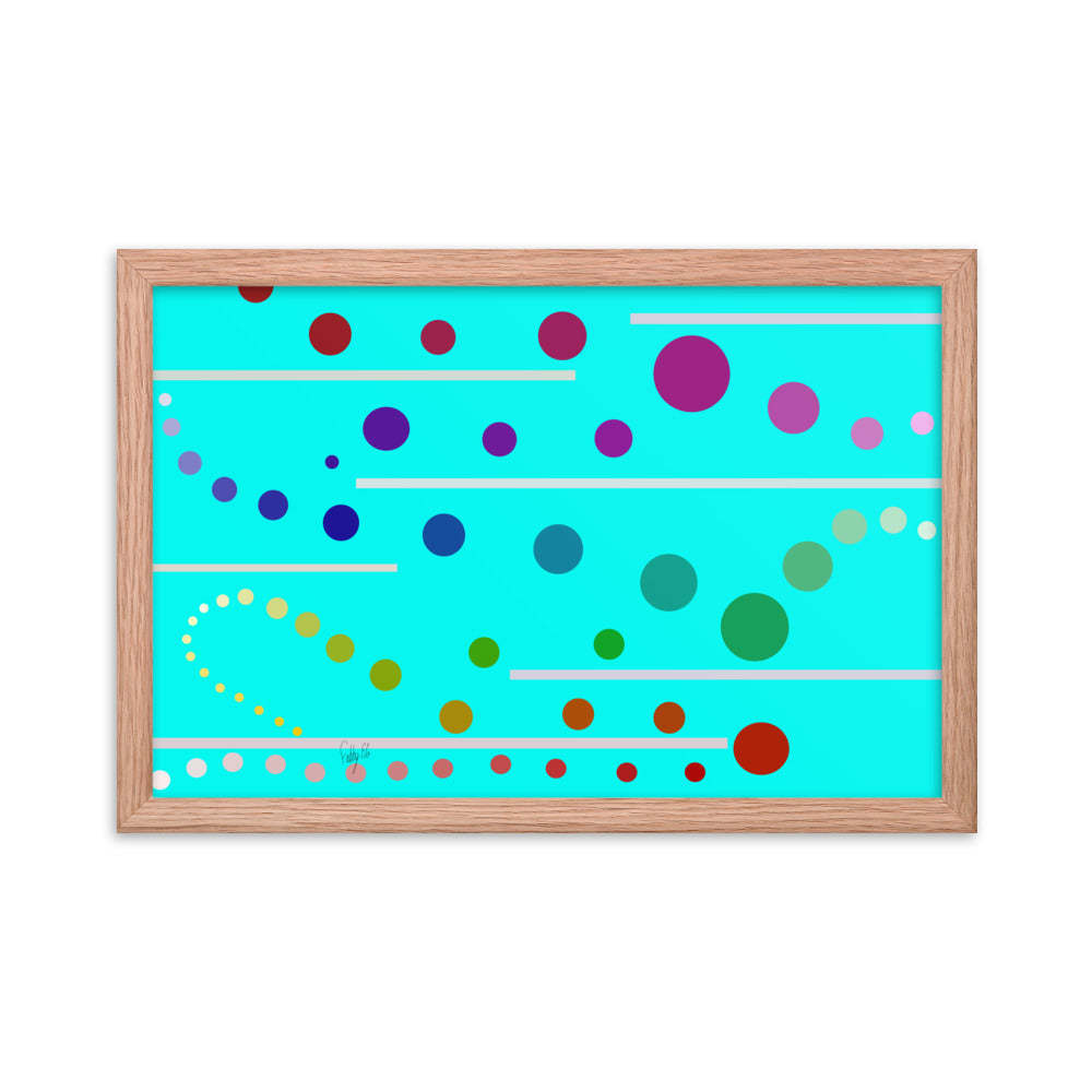 Follow along cyan blue framed poster