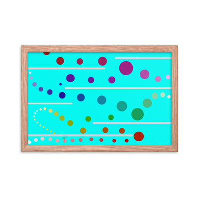 Follow along cyan blue framed poster