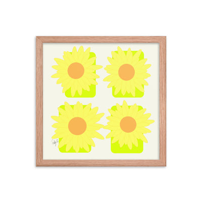 Sunflower squares framed poster