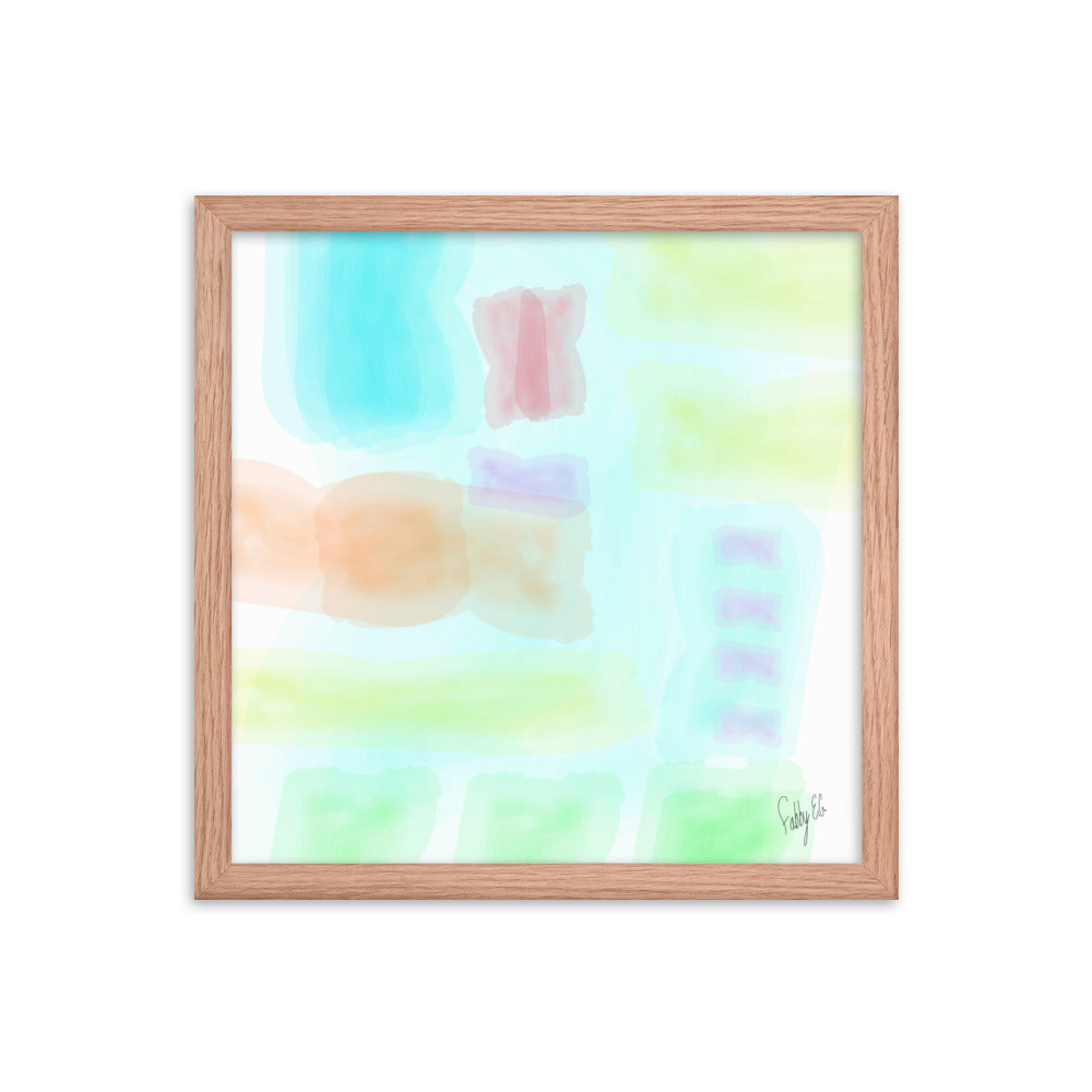 Watercolor abstract framed poster