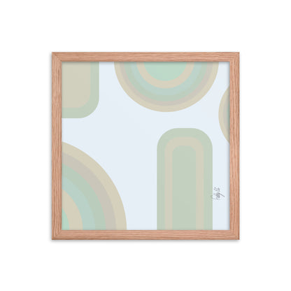 Neutral patterns blue framed poster