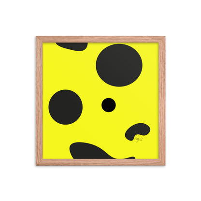 Dots yellow framed poster