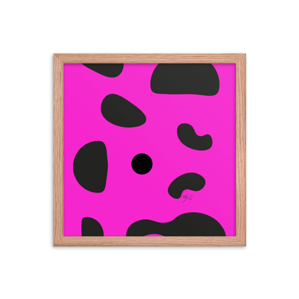 Dots pink framed poster