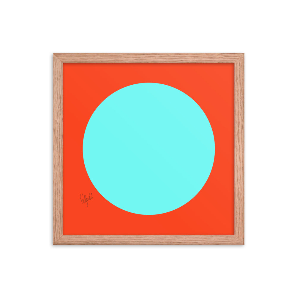 Circling around orange framed poster