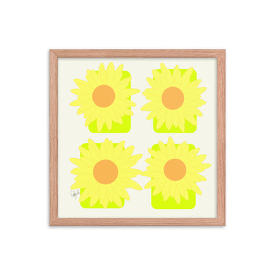 Sunflower squares framed poster