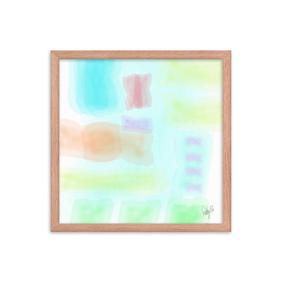Watercolor abstract framed poster