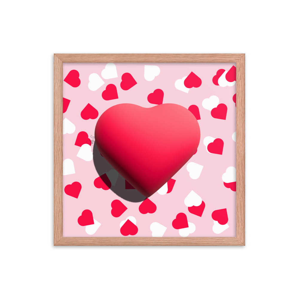 Valentines heart for love framed poster